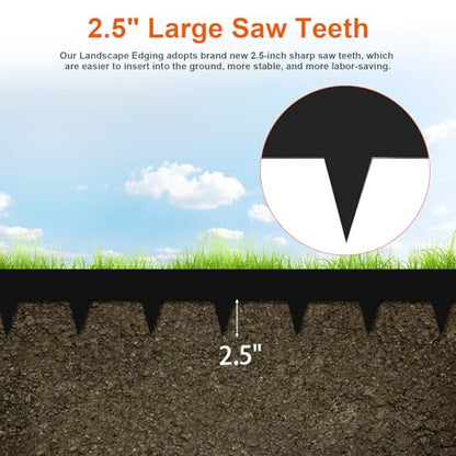 33ft.10 Pack Metal Edging for Landscaping, 40" × 4.5" Garden Edging - color: Black, size: 4.5 Inch