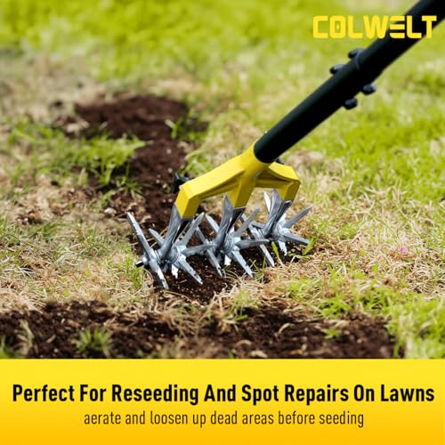 Colwelt Cultivators for Gardening 61’’, Rotary Cultivator Tool, Hand Tiller