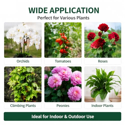 10PcsPlant Support Stakes with Ladybug Clips Green - color: Green+Ladybug Clips