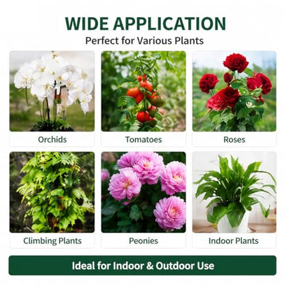 10PcsPlant Support Stakes with Ladybug Clips Green - color: Green+Ladybug Clips