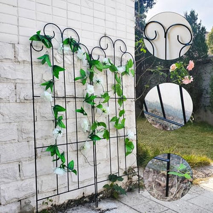 2 Pack Black Iron Garden Trellis 45” x 15.9” for Climbing Plants - color: 45" H-2 pack