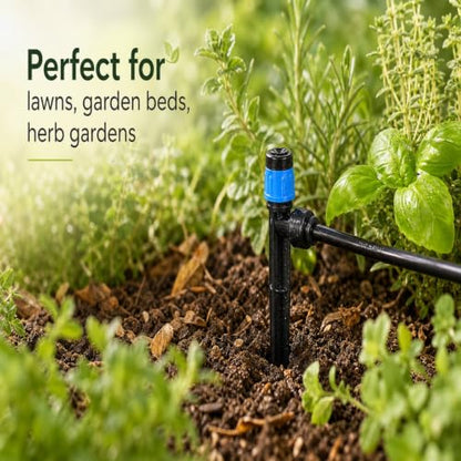10-Pack Adjustable Watering Spikes, Blue Vortex Drip Emitters with Stakes - color: 10PCS Drip Irrigation Vortex Emitters