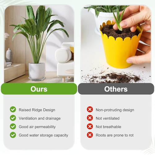 M METERXITY 2-Pack Plant Saucer, 10.04 Inch/25.5 cm Plastic Plant Trays Thicker for Pots/Indoor/Outdoor/Water Drainage and Protection, Flowerpot Drip Tray [Gray Veins] - color: Gray Veins