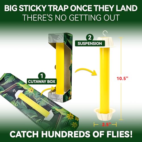 Gideal 4-Pack Yellow Sticky Traps for Indoor/Outdoor Use, Gnat Trap for Flying Plant Insect - size: 4 Pack