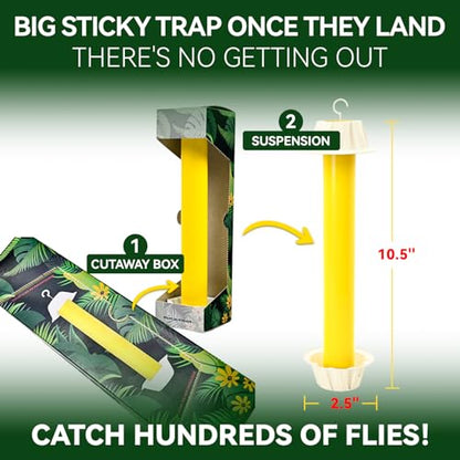 Gideal 4-Pack Yellow Sticky Traps for Indoor/Outdoor Use, Gnat Trap for Flying Plant Insect - size: 4 Pack