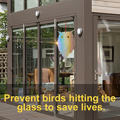 OFFO Owl Decoy to Scare Birds Away Bird Device (No Bell) for Woodpecker Pigeon Plastic Hanging Outdoors Reflective Keep Birds Away Home and Garden 1 PCS - style: Without bells