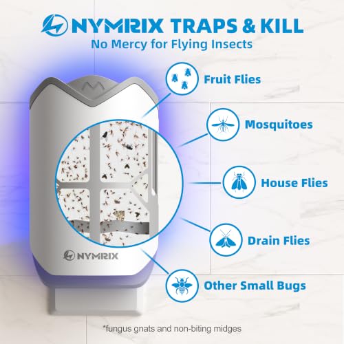 Nymrix Flying Insect Trap, Plug-in Indoor Fly Trap for Fruit Flies & Gnats