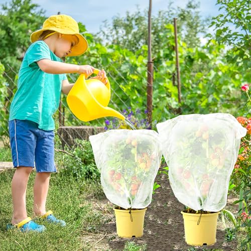 Fruit Tree Netting, Plant Mesh Netting for Garden Protection, Blueberry Bush Insect Netting Cover as Garden Pest Barrier from Cicadas, Bug, Bird (5.3x5.3 FT, 4Pcs, Zipper & Drawstring Design) - size: 5.3X5.3FT 4PACK