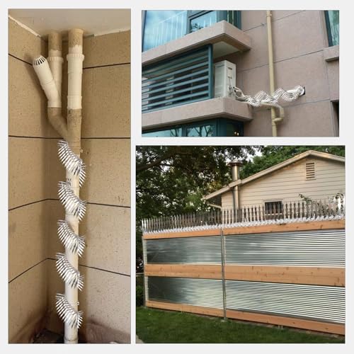 Bird Spikes.Raccoon Snake Deterrent.Squirrel Spikes.Stainless Steel Squirrel baffles for Bird feeders.Anti Climb Spikes Garden Fences.Cat Fence Outdoor Barrier,Pigeon Spikes (40in) - size: 40in
