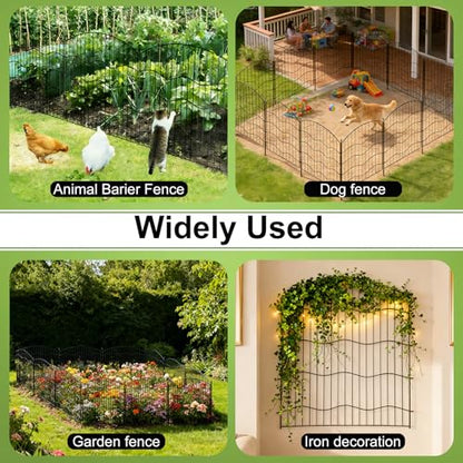 Garden Fence No Dig, 31in(H) x24ft(L) Black 15 Pack, No Gate - size: 31in(H)x35ft(L)