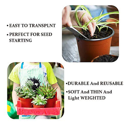 Baaxxango 100 Pcs 3.5 Inch Plastic Seedlings Plants,Nursery Pots,Seed Starting Pot for Succulents, Seedlings, Cuttings, Transplanting - size: 100 Pcs 3.5 Inch