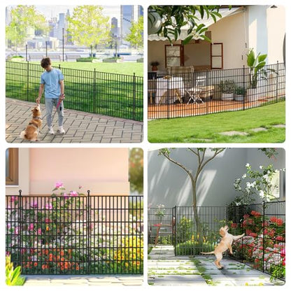 Toolterritary 10 Panels No Dig Garden Fence, 32 in(H) X24.2 ft(L) Metal Fence Panels, Thickened Rustproof Garden Fencing, Animal Barrier Fence for Dogs, Rabbits, and Patio - size: 32 in(H)×29in(L)