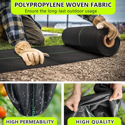 Weed Barrier Fabric Heavy Duty 6ft x 300ft, Garden Weed Landscape Fabric, Ground Cover Weed Blocker Cloth, Landscaping Fabric for Garden, Vegetable Beds, Driveway (WBF-6ft x 300ft) - size: 6ft x 300ft