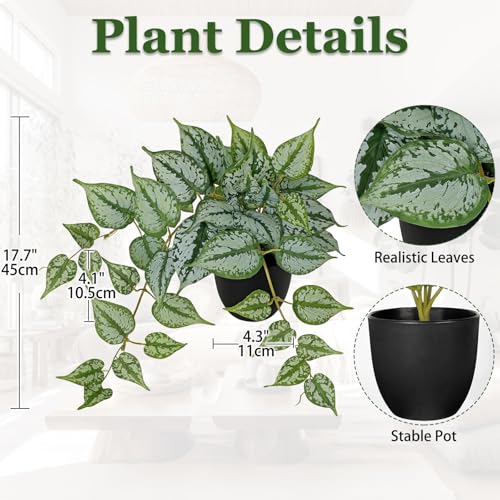 Villa Como 17.7" Artificial Plants Indoor Home Decor Faux Ivy Plant - color: #Green Mix White Ivy Plant