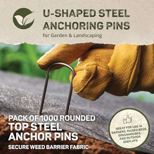 DeWitt 6 Inch U-Shaped Rounded Top Steel Anchor Pins, Silver, 100 Count