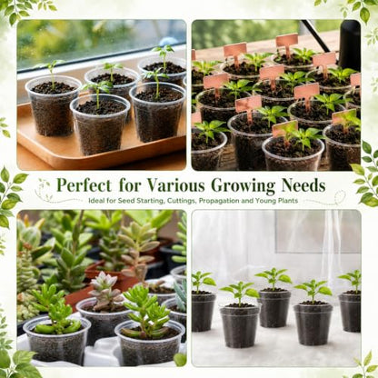 60 Pack 2 Inch Nursery Pots, Mini Plastic Plant Pots for Seedlings(Clear) - color: Clear