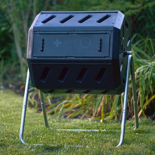 FCMP Outdoor Heavy Duty 37 Gallon 8 Sided Steel Composter, Black - size: 37 gallon