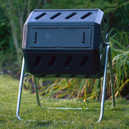 FCMP Outdoor Heavy Duty 37 Gallon 8 Sided Steel Composter, Black - size: 37 gallon