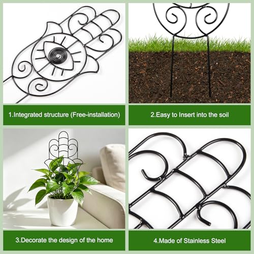 Trellis for Climbing Plants Indoor, 2 Pack 15'' Metal Plant Trellis Indoor