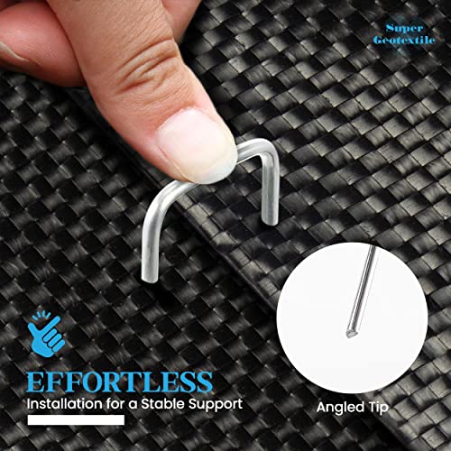 Super Geotextile Landscape Staples - Heavy Duty 11 Gauge Galvanized U-Shaped Sod Pins for Weed Barrier and Landscaping Fabric Stakes - Extra Strong - 1" x 6" (1000 pcs) - size: 1000 Pcs x 6"