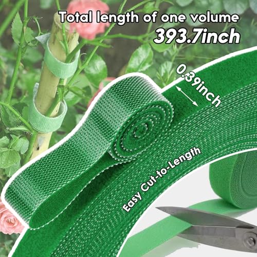 Reusable Fastening Tape Cable Tie, 39 Inch Roll For Cable Management Wire Organizer Plant Support Home Garden Use - color: 39 Inch Greener