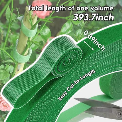 Reusable Fastening Tape Cable Tie, 39 Inch Roll For Cable Management Wire Organizer Plant Support Home Garden Use - color: 39 Inch Greener