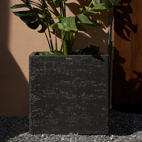 20" Large Square Outdoor Planter, Heavy‑Duty for Business & Home, Dark Gray - color: Charcoal Gray
