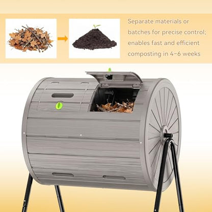 DRATO Compost Bin Outdoor 37.5 Gallon Gray - color: Gray