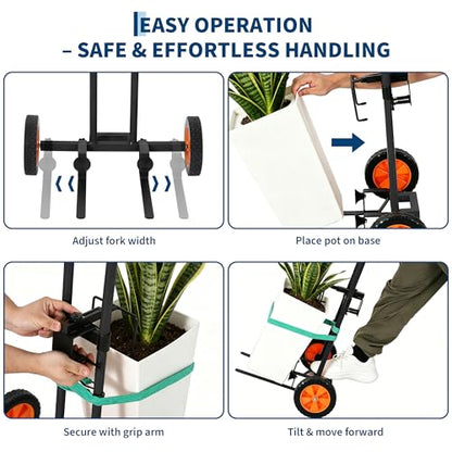 Garvee Plant Caddy with Wheels, 175 LBS Capacity - color: Black
