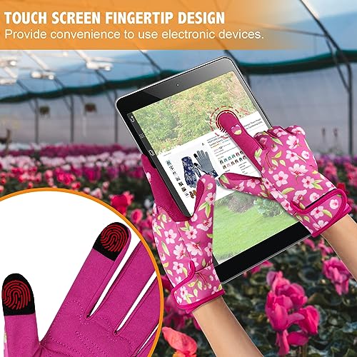 Leather Gardening Gloves for Women Garden Gloves Thorn Proof Heavy Duty Gloves Women Gardening Gift - color: Color D