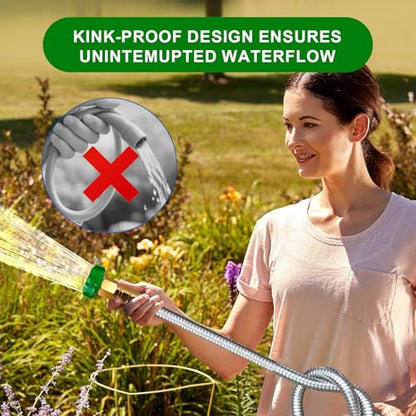 Metal Short Garden Hose 3 ft, Stainless Steel Hose Leader, Small Water Hose Extension, Lightweight Hose Extender for Outdoor (3FT) - size: 3 Feet