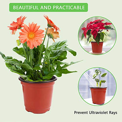Augshy 220Pcs 4 Inches Plastic Plant Nursery Pots Seed Starting Containers - size: 4 Inch