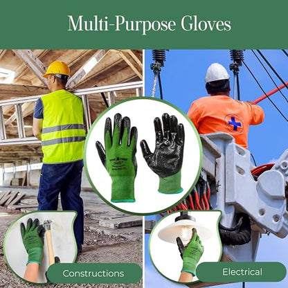 Bamboo Gardening Gloves – Rubber Coated, Touchscreen Friendly, Breathable & Lightweight – for Men & Women