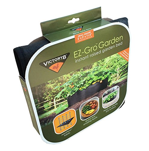 2 ft X 2 ft Victory 8 EZ-GRO Small Square Fabric Raised Bed Garden Green Gardening Raised Bed, AeroFlow Fabric NO Assembly - size: 2x2 feet