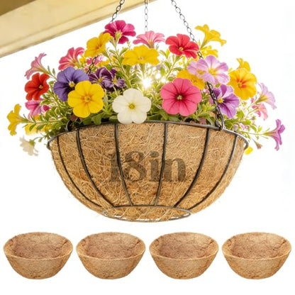 ANPHSIN 4Pcs 18inch Coconut Liners for Hanging Baskets Planters - size: 18in