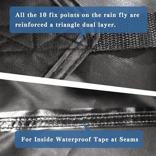 5x7ft Black Tarp Heavy Duty Waterproof, Oxford Fabric Cover 20mil - size: 5x7ft
