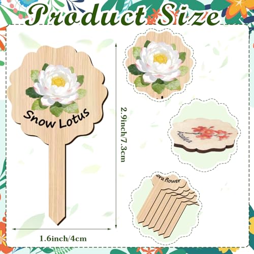 Konsait 20 Pack Wooden Flower Plant Labels for Outdoor Garden Waterproof Reusable Plant Name Tags for Indoor Outdoor Gardens Seedling Labels,20 Style