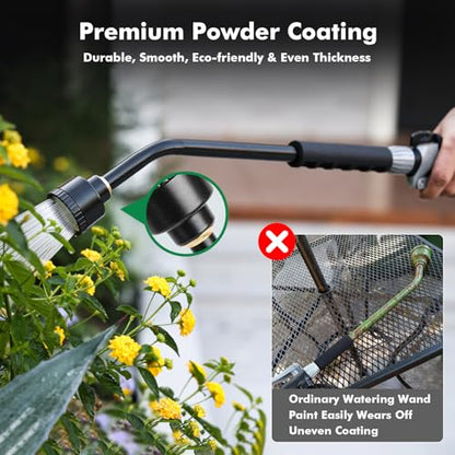 RESTMO 24 Inches Long Watering Wand for Garden Hose, Full Shower Spray Wand - color: Flash Black