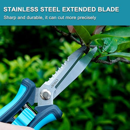 8 Inch Serrated Straight Pruning Snips Carbon Steel Floral Scissors Cutters - style: Pruning Snip 2