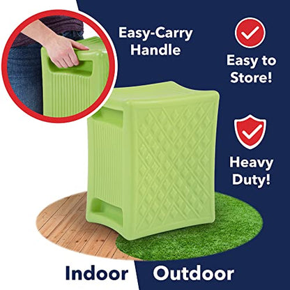 Simplay3 Handy Home 3-Level Heavy Duty Work/Garden Seat - 12" x 15" x 9" - Green, Made in USA - color: Green