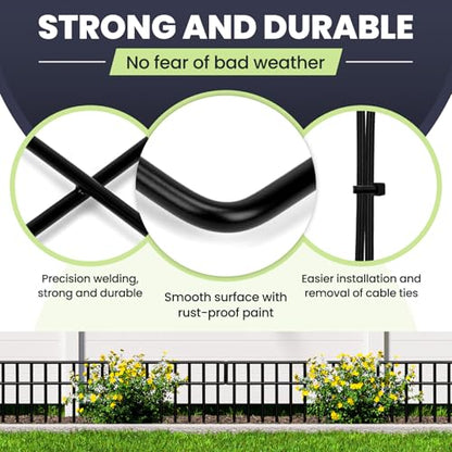 42.5FT No Dig Fence Panels - 30 Pack Garden Fence Animal Barrier Rustproof Metal Dog Fence Panels for Yard, Anti Digging Barrier Garden Edging Border Fencing for Outdoor, Yard, Rabbit - size: 30 Pack,41.8Ft
