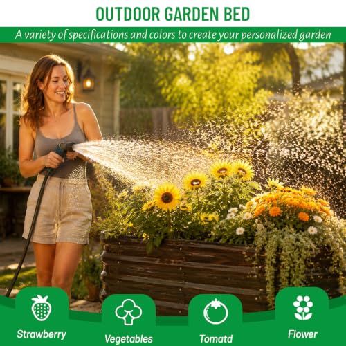 SnugNiture Galvanized Steel Raised Garden Bed Kit - 4x2x2 ft Large Metal Planter Box for Vegetables, Flowers, Herbs | Easy Assembly, Open Bottom Design - size: 4x2x2ft(1 Pack)