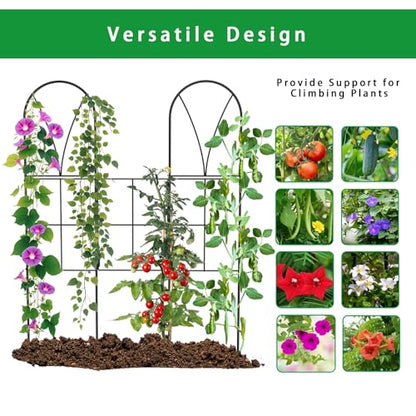 2 Pack 45" Metal Garden Trellis for Climbing Plants, Adjustable Angles