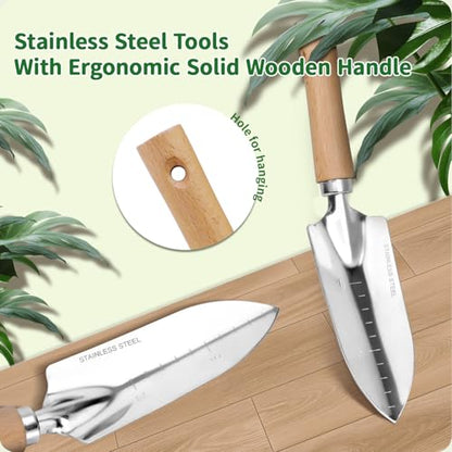 Gardening Tools 10-Piece Heavy Duty Stainless Steel Hand Tools with Durable Garden Tools Storage Tote,Rust-Proof Garden Tool Set, Ideal Gardening Gifts for Women Yellow Floral Pattern Design - style: Yellow Floral