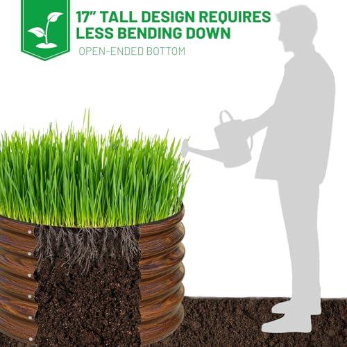 SnugNiture 2×2×1.5 FT 4 PCS Round Raised Garden Bed Outdoor,Brown - color: Brown, size: 2×2×1.5ft(4 Pack)