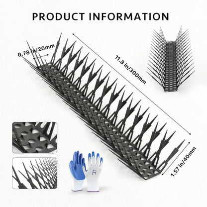 OFFO Bird Spikes for Outside, 304 Stainless Steel, 5 Pack 5 Ft, Black - color: Black