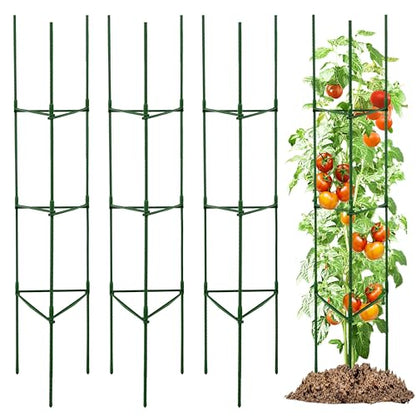TCBWFY 4-Pack 63-Inch Adjustable Tomato Cages, Heavy-Duty Metal Plant Support Trellis for Garden and Pots, DIY Tomato Stakes, Height Adjustable 16 to 252 Inches - size: 63"-4pcs