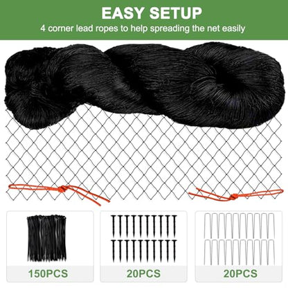Heavy Duty Bird Netting 3/4" Mesh, 100'x100' Poultry Net for Chicken Coop - size: 3/4", 100' x 100'