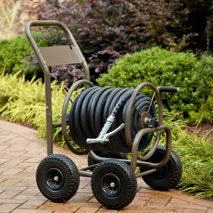 Liberty Garden Model 840, 250' Four Wheel Industrial Hose Cart, Bronze