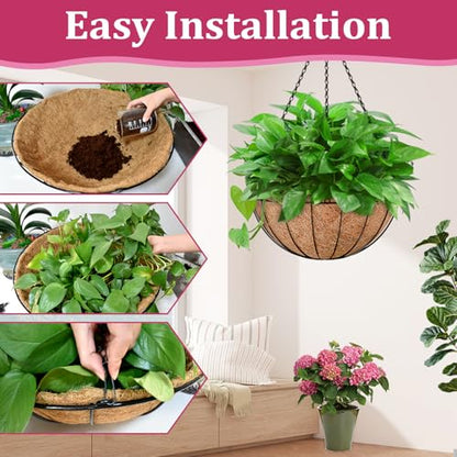 Halatool 20 Inch Large Hanging Baskets for Plants Outdoor with Coco Liner